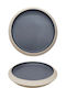 Ready Shallow Porcelain Gray Plate Diameter 24cm 6 Pieces