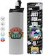 Koupakoupa Stainless Steel Thermos Bottle BPA Free 600ml Gray with Straw and Handle