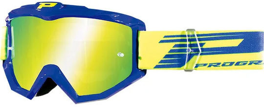 Μάσκα Μοτοσυκλέτας Pro Grip Atzaki Mx Μπλέ Πράσινο Fluo