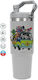 Koupakoupa Stainless Steel Thermos Bottle Halloween Scooby Handled 890ml Gray with Straw and Handle