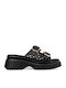 Flache Sandalen Für Damen Flatforms Schwarz