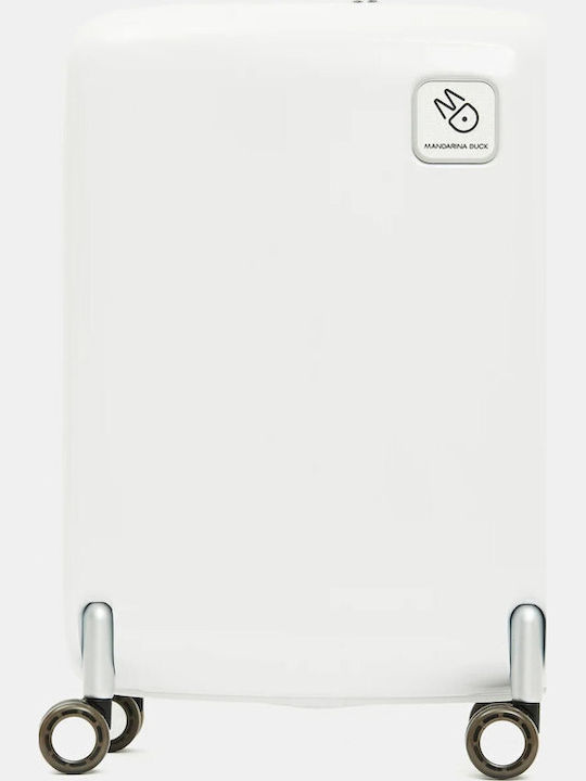 Mandarina Duck Sky Duck Cabin Hard Suitcase White With 4 Wheels Height 55cm