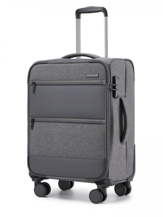 Miss Lulu British Traveller Βαλίτσα Ταξιδίου Καμπίνας Grey με 4 Ρόδες Ύψους 55εκ.