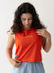 Damen Crop Top Ärmellos Rote