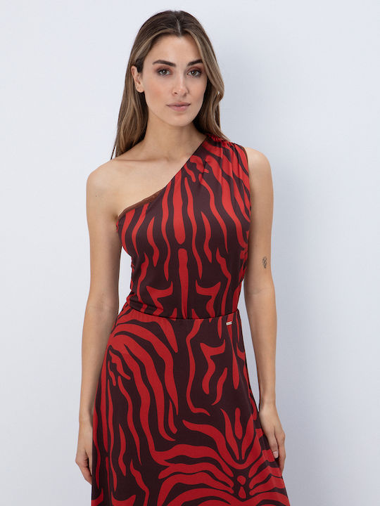 Women's One Shoulder Printed Blouse