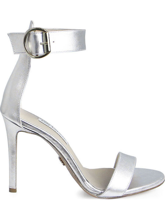 Guy Laroche Damen Sandalen Silber Leder