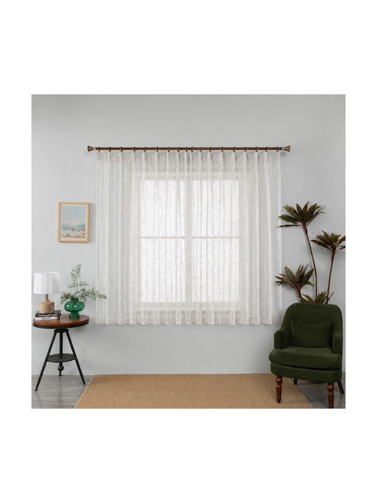 Galifas Κουρτίνα Παραθύρου με Τρέσα Floral Breeze Μπεζ 200x140εκ.