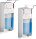 Set 2 Dozatoare Săpun Lichid Dezinfectant Relaxdays 500 Ml 9 X 23 X 32 Cm 8 X 15 X 28 Cm Plastic Aluminiu Alb Argintiu