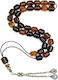 Roloi Komboloi Worry Beads with 33 Amber Beads Length 44cm Brown