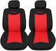 Car Seat Covers Front Universal Set 4 Pieces Pvc & Sponge Red Black Protective
