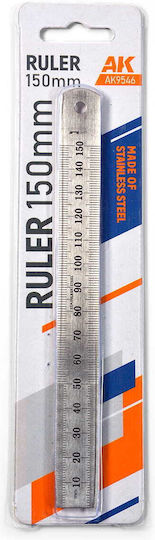 Ak Ruler 150mm Χάρακας Χάλυβα Μήκους 150mm