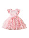 Floral Floral Girls Dress Short Sleeve Pink