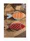 Fisch Holz Mehrfarbige Emaille Tischdekoration 25,5cm 25,5x2,5x12cm Orange