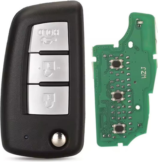 Telecomandă Cheie Auto Completă Techstar Compatibilă Nissan Qashqai J11 Pulsar C13 Juke F15 X-Trail T32 Micra 3 Butoane 433 Mhz 4a Pcf7952e Cwtwb1g767