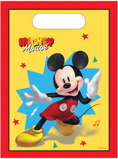 Procos Plastic Gift Bag with Mickey Theme 22x17cm 6 Pieces