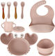 Set De Masă Din Silicon Roz 6 Piese