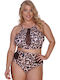 Set Bikini Sports Bra High Waist Animal Print Leopard