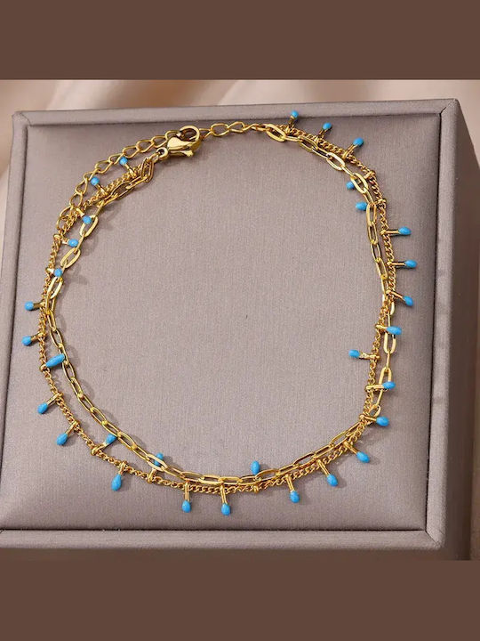 Women's Chain Bracelet Made of Gold Plated Steel