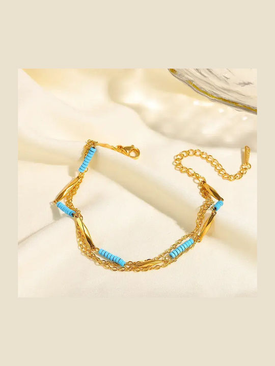 Women's Bracelet Chain Made of Gold Plated Steel