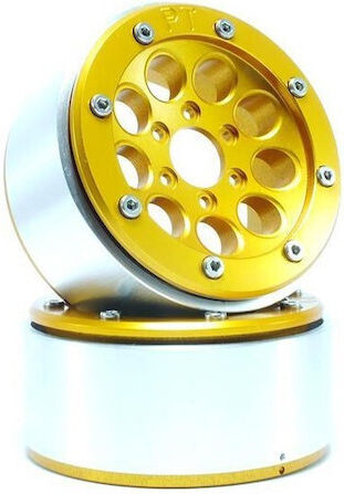 Metsafil Beadlock Metal Wheels Set Gun Gold Gold 1.9 Without Hub/2 Pcs