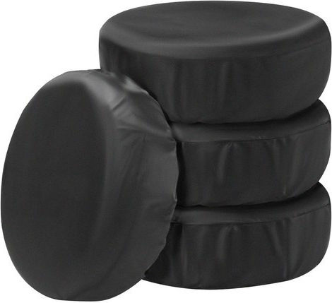 Set 4 Tire Covers Rubber Storage Black