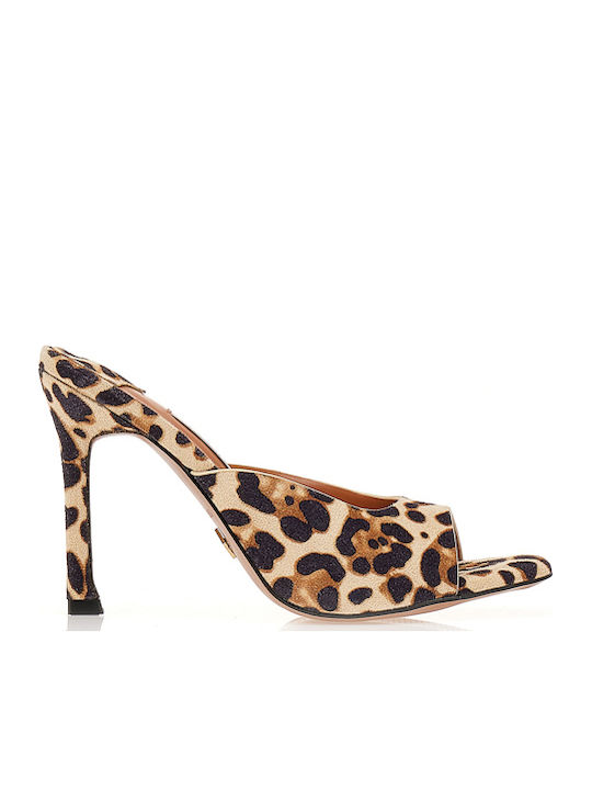 Tsoukalas Suede Damen Pantoletten mit Hoch Absa...