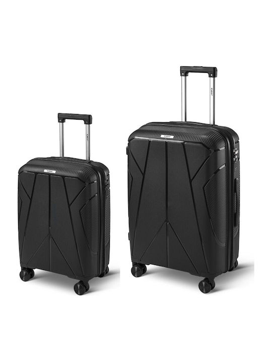 Xplorer Valize de Călătorie Dure Negre cu 4 Roți Set 2 Buc