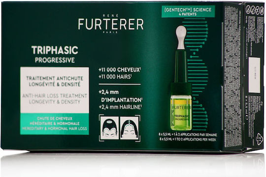 Rene Furterer Triphasic Progressive Αμπούλες Μαλλιών κατά της Τριχόπτωσης για Γυναίκες 8x5.5ml