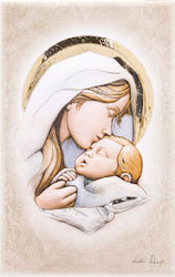 Religious Icon Virgin Mary & Christ On Wood Fresco Painting Technique Le-08.33104 Religious Icon Virgin Mary & Christ On Wood Fresco Painting Technique Le-08.33104
