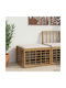Garden Stool Cube Outdoor Rattan with Cushion Natural 55x55x37cm