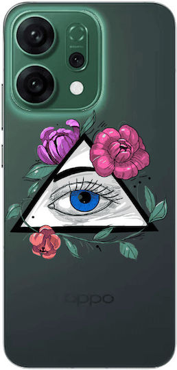 Oppo Reno 14 Eye Flower Transparent Silicone Tpu Θήκη
