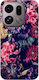 Oppo Find X9 Pro Purple Pink Flowers Transparent Silicone TPU Case