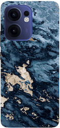 Oppo Reno13 Fs Marble Blue Gold Transparent Silicone Tpu Case