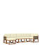Ecksofa Outdoor Kunststoff mit Kissen 306x128.5x73cm