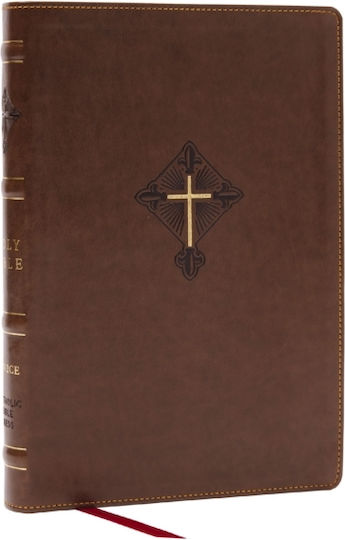 Rsv2ce, Thinline Large Print Catholic Bible, Brown Leathersoft, Comfort Print - Thomas Nelson Publishers - Leather / Fine Binding
