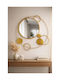 SteweHome Wall Mirror with Yellow Metallic Frame Diameter 87cm