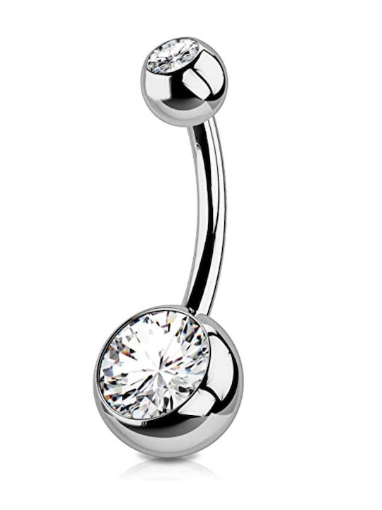 Silver And More Belly Button Piercing Earring Made of Titanium 12 x 5mm Silver