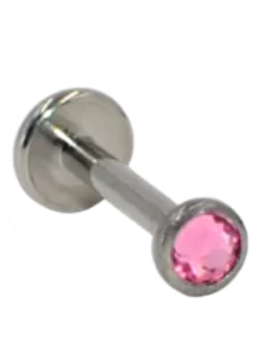 Silver And More Ohrring Stift Mund aus Vergoldetem Titan 6 x 1,2 mm Rosa