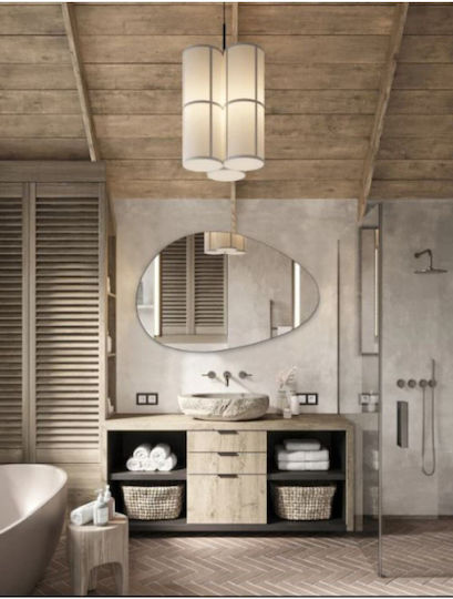 SteweHome SteweHome Wandspiegel Asymmetrischer mit Beige Hölzernem Rahmen 90x60cm