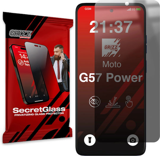 GrizzGlass Keramik Datenschutz Gehärtetes Glas (Moto G57 Power)