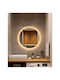 SteweHome SteweHome Wandspiegel mit Orange Rahmen & LED Beleuchtung Durchmesser 60cm