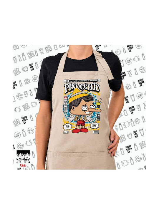Koupakoupa Pinocchio Kitchen Apron Beige 22x40cm