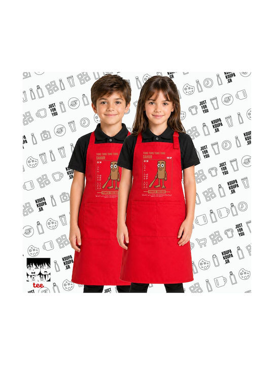 Koupakoupa Tung Tung Tung Sahur Kinder Schürze Küche Rote 46cm KP_30875_apron-kid-red