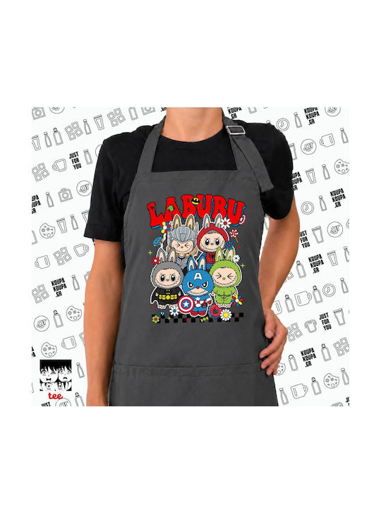 Koupakoupa Labubu Superheroes Кърпа За Кухня Сива 22x40см KP_31087_apron-grey