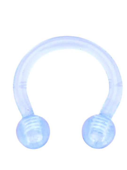 Silver And More Earring Barbell Eyebrow 8 x 3mm Transparent
