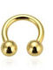 Silver And More Barbell Eyebrow Piercing Earring Gold Plated Steel 8 x 3mm White