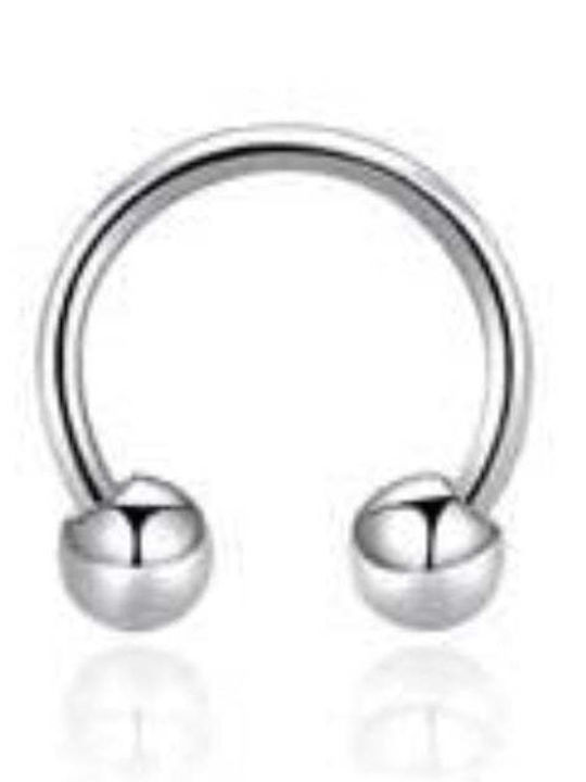 Silver And More Barbell Eyebrow Piercing Earring Steel 8 x 3mm Silver