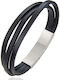 Silver And More Men's Leather Bracelet 21.5cm