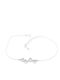 PS Silver Women's Chain Bracelet with Heart Design in Silver with Zircon