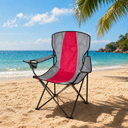 Folding Beach Chair Red Waterproof 46x46x91cm